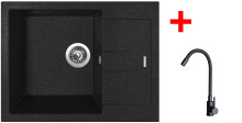 Sinks AMANDA 650 Granblack + ELASTA černá matná 